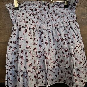 Parker A-Line Skirt - Blue and Pink Floral